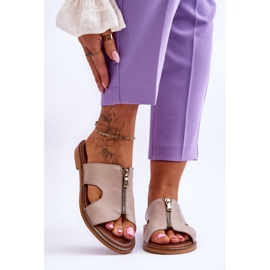 Lemar Naisten tossut koristeellisella vetoketjulla beige Clarence 1