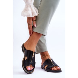 Lemar Naisten tossut koristeellisella vetoketjulla, musta Clarence 2