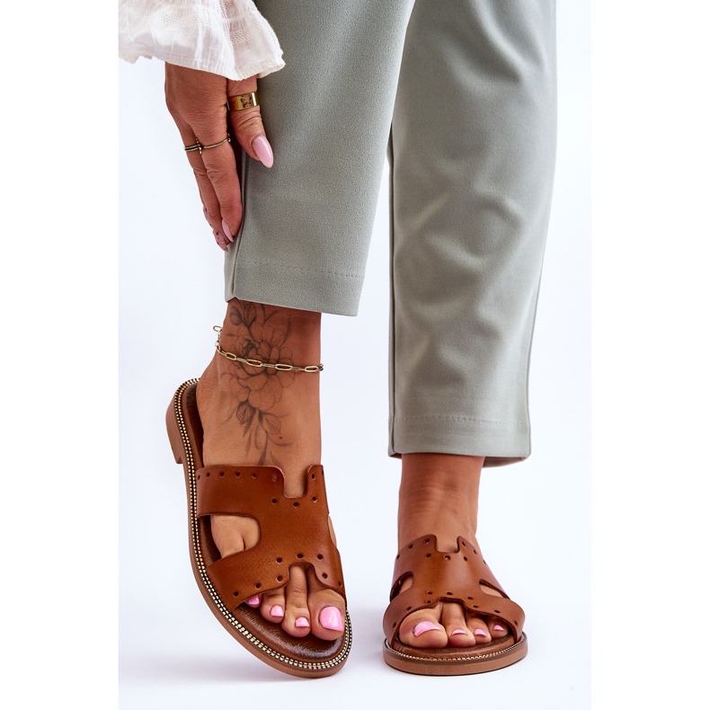 Lemar Naisten sandaalit koristeellisilla leikkauksilla Ruskea Emily 1