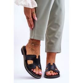 Lemar Naisten tossut koristeellisilla leikkauksilla Musta Emily 1