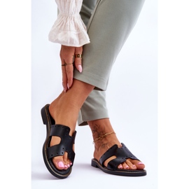 Lemar Naisten tossut koristeellisilla leikkauksilla Musta Emily 2