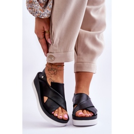 Lemar Mustat Morgan Leather Wedge sandaalit 1