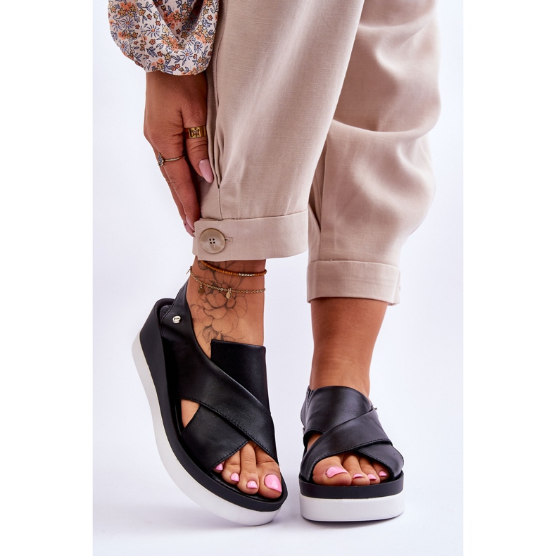 Lemar Mustat Morgan Leather Wedge sandaalit 1