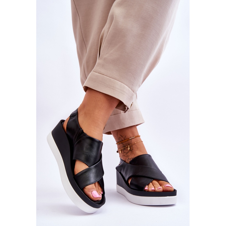 Lemar Mustat Morgan Leather Wedge sandaalit 2
