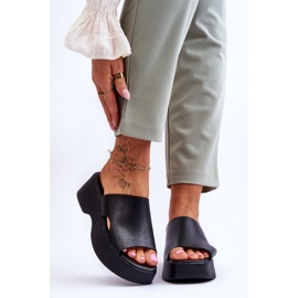 Lemar Naisten nahkaiset tossut, mustat Lucami 1