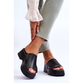 Lemar Naisten nahkaiset tossut, mustat Lucami 2