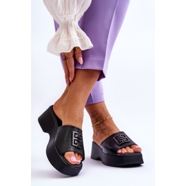 Lemar Naisten nahkaiset tossut, joissa koristelu musta Renna 2