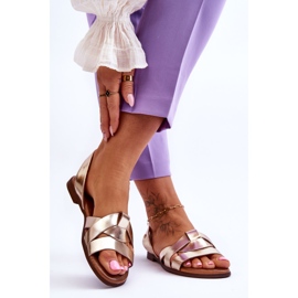 Zazoo Mukavat kultaiset Kayla-nahkasandaalit kultainen 2