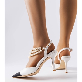 Ridge-valkoiset helminauhalliset korkokengät valkoinen 1