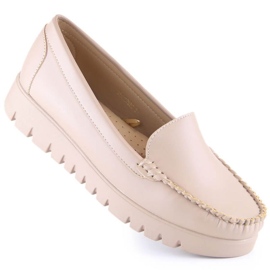 Mokkasiiniloaferit alustalla Potocki W YQ21020 beige 1