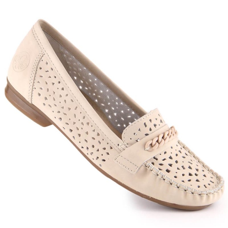 Mukavat harjakattoiset loaferit Rieker W 40068-60 beige 1