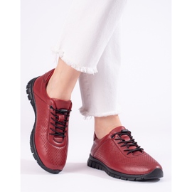 T.Sokolskin viininpunaiset nahkaiset urheilukengät punainen 1