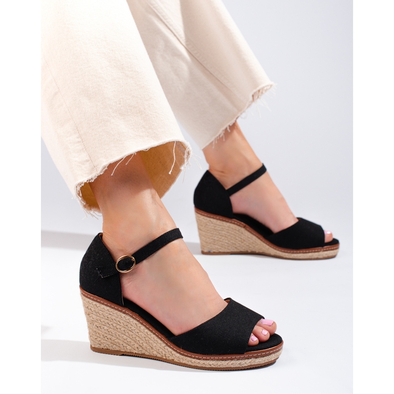 Shelovetin beige espadrille-kiila sandaalit 1