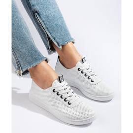 Harjakatkoiset valkoiset Shelovet naisten tennarit musta 2