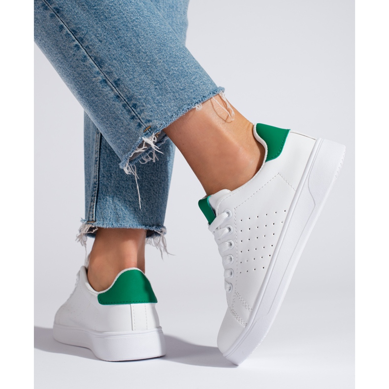 Naisten valkoiset mukavat Shelovet-urheilukengät valkoinen 1