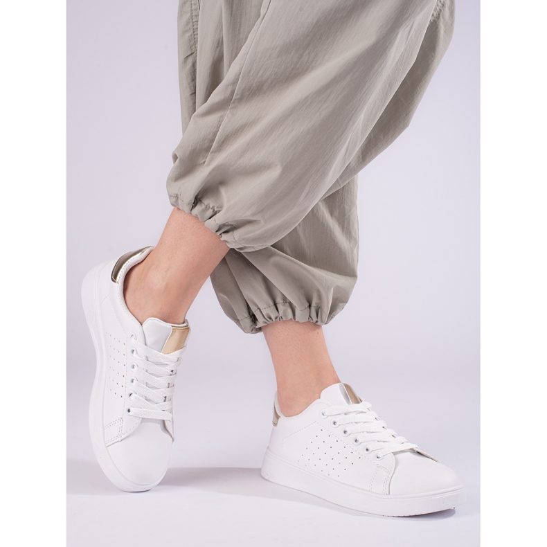 Valkoiset mukavat Shelovet naisten urheilukengät valkoinen 1