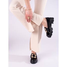 W. Potocki T.Potockin mustat lakatut mokasiinit paksulla pohjalla 1