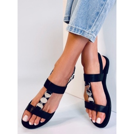 BM Cheek Black metalliset naisten sandaalit musta 1