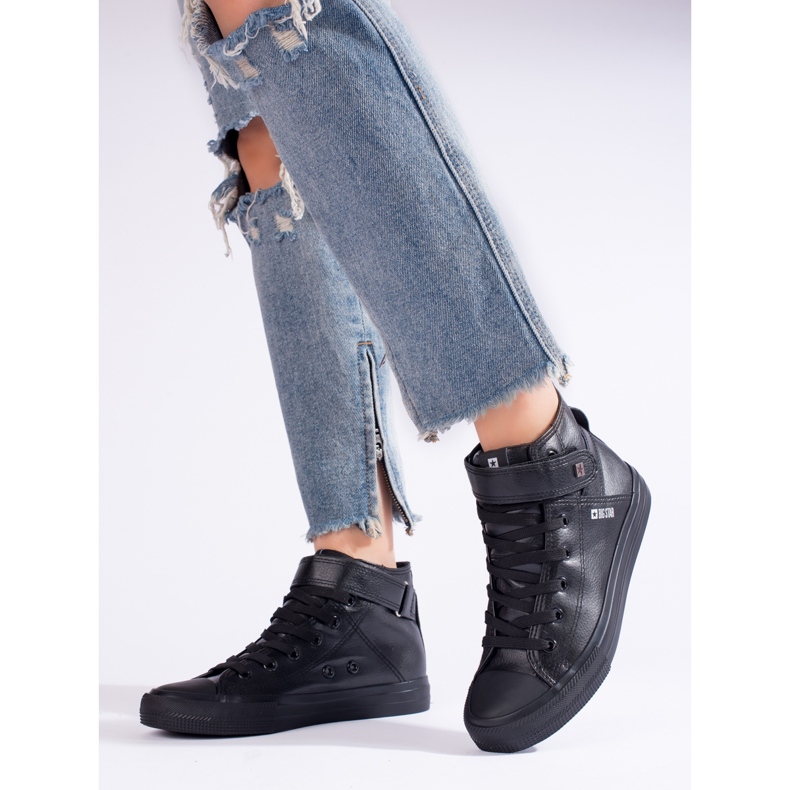 Naisten mustat korkeat tennarit Big Star V274542 1