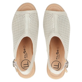 Beige/kulta Filippo Openwork Nahkasandaalit DS4475 kultainen 5