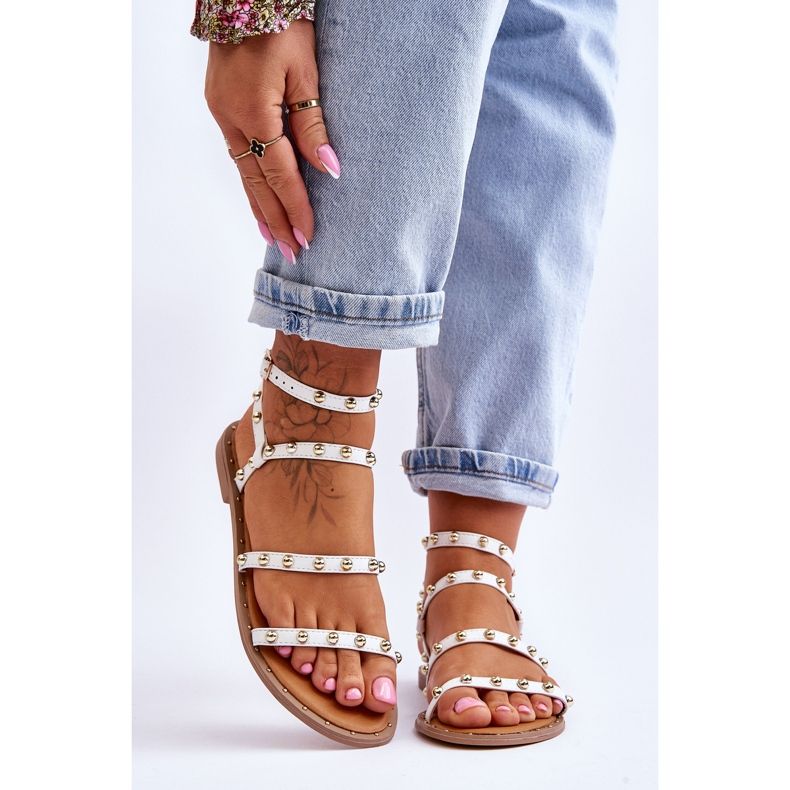 PG1 Naisten sandaalit koristeellisilla napeilla Valkoinen Dorothy 1