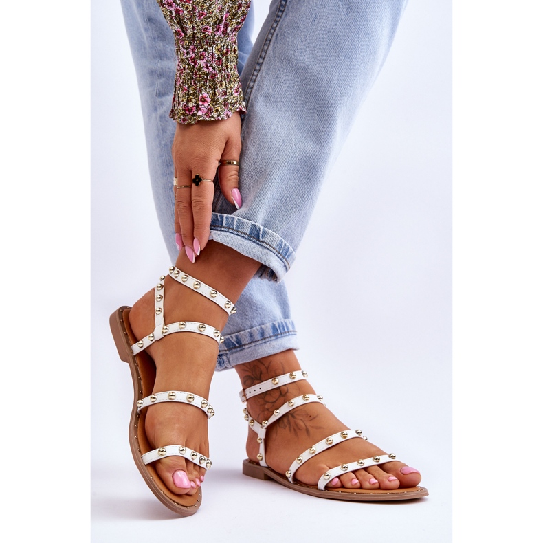 PG1 Naisten sandaalit koristeellisilla napeilla Valkoinen Dorothy 2