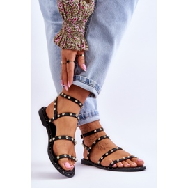 PG1 Naisten sandaalit koristeellisilla napeilla Musta Dorothy 2