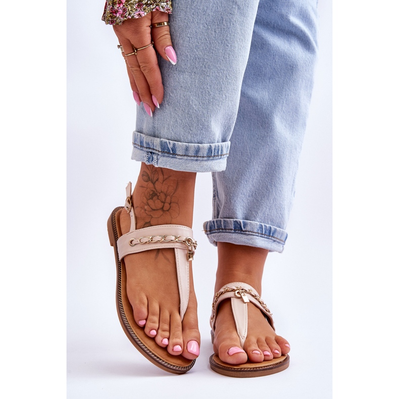 PG1 Naisten sandaalit ketjulla beige Jessica 1