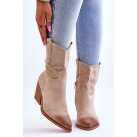 PG1 Sevilla Beiget mokkanahkaiset cowboysaappaat 1