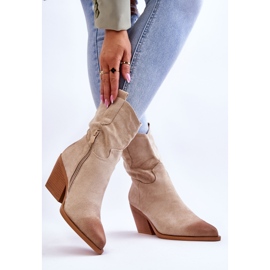 PG1 Sevilla Beiget mokkanahkaiset cowboysaappaat 2