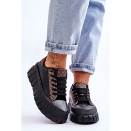 PG1 Naisten nahkaiset tennarit, mustat Alison 1