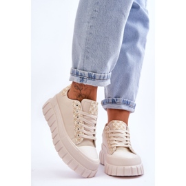 PG1 Naisten nahkaiset tennarit beige Alison 1