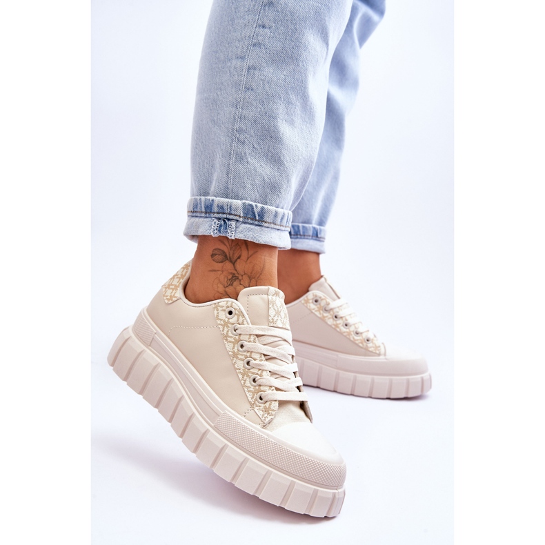 PG1 Naisten nahkaiset tennarit beige Alison 2