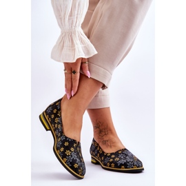 Nahkakengät Maciejka Yellow Flowers 05035-38 Musta 2