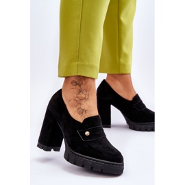 Vinceza Tyylikkäät mokkanahkakorkokengät, musta Mintore 2