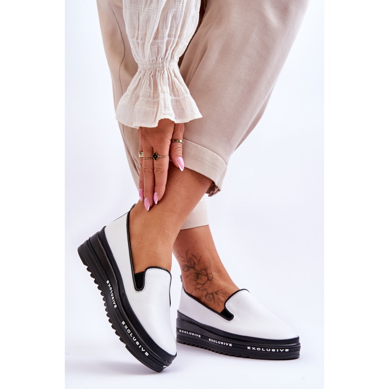 S.Barski Slip-On nahkaiset lenkkarit, valkoiset Madeline valkoinen 2