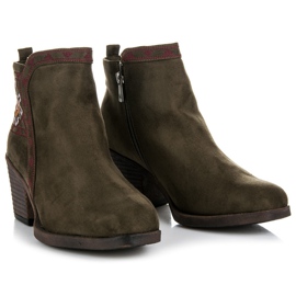 Kylie Etnisellä kuviolla varustetut saappaat vihreä 2