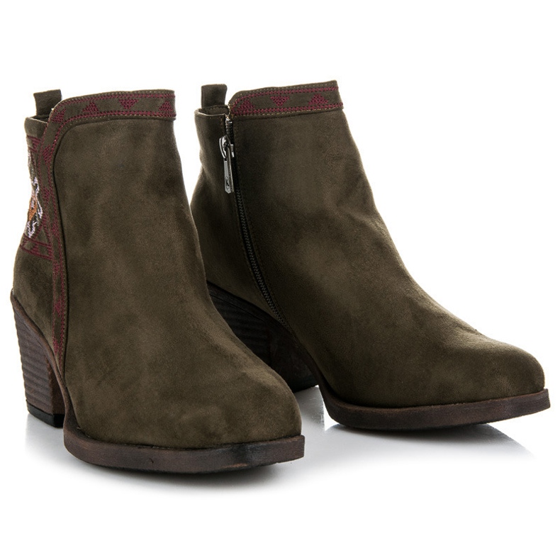 Kylie Etnisellä kuviolla varustetut saappaat vihreä 2