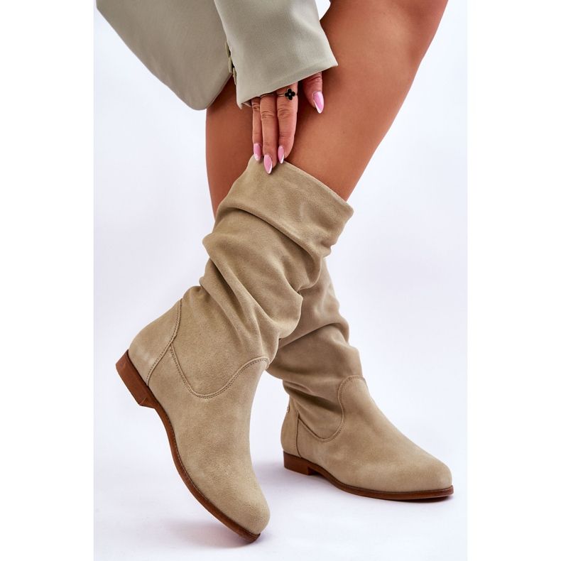 Naisten mokkanahkasaappaat Maciejka 05057-09 Vaaleanvihreä 2