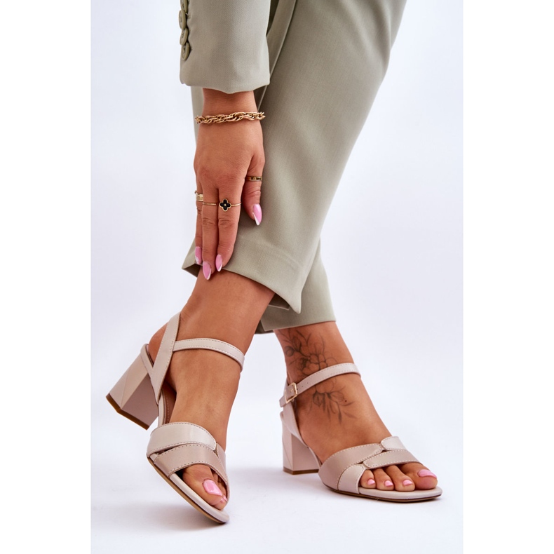 Sergio Leone SK898 matalakorkoiset sandaalit beige 2