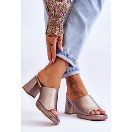 Muodikkaat Sergio Leone korkeakorkoiset tossut KL322 tumma hopea 2