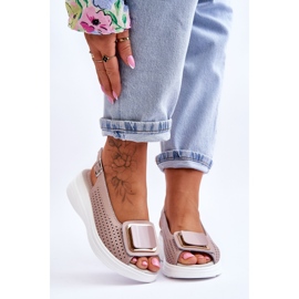 Harjakatkoiset nahkasandaalit S.Barski BN291 Pinkki vaaleanpunainen 1