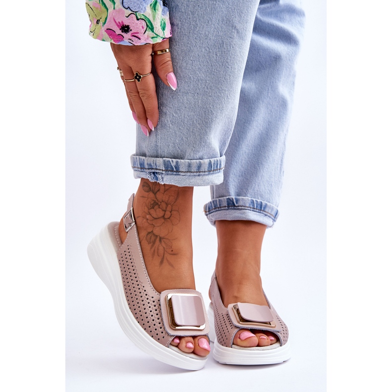 Harjakatkoiset nahkasandaalit S.Barski BN291 Pinkki vaaleanpunainen 1