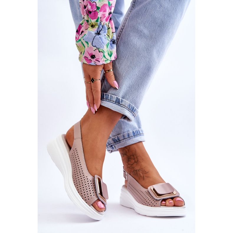 Harjakatkoiset nahkasandaalit S.Barski BN291 Pinkki vaaleanpunainen 2