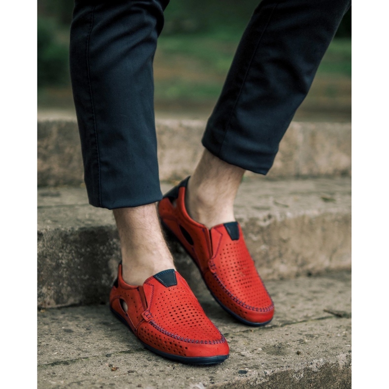 Mario Pala Miesten kengät mokkasiinit 901 kesäpunainen 1