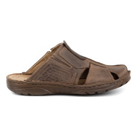 Polbut Miesten nahkaiset tossut 312 ruskeat 1