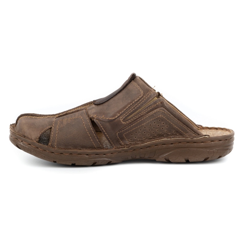 Polbut Miesten nahkaiset tossut 312 ruskeat 2