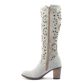 Olivier Harmaat kantapäässä avoimet saappaat 1