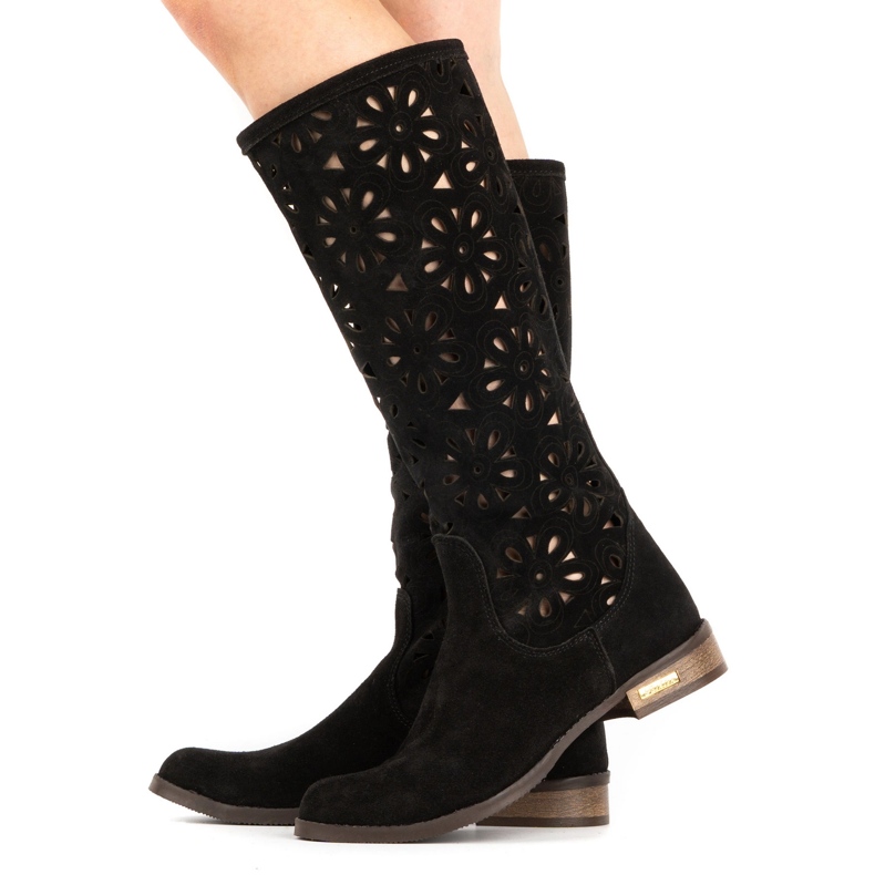 Olivier Naisten harjakattoiset saappaat NO, musta 1