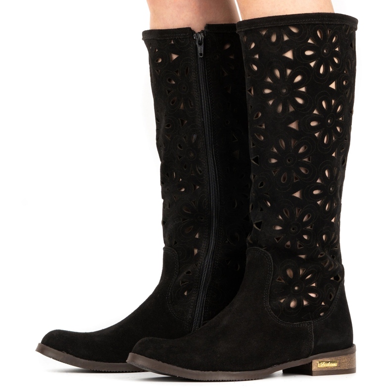 Olivier Naisten harjakattoiset saappaat NO, musta 2